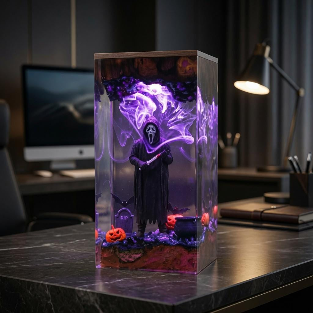 Deluxe Ghostface Scream Epoxy Resin Lamp