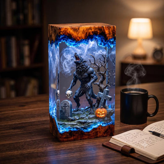 Werewolf Halloween Epoxy Resin Night Lamp