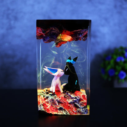 Handcrafted Espeon Umbreon Cosmic Night Light