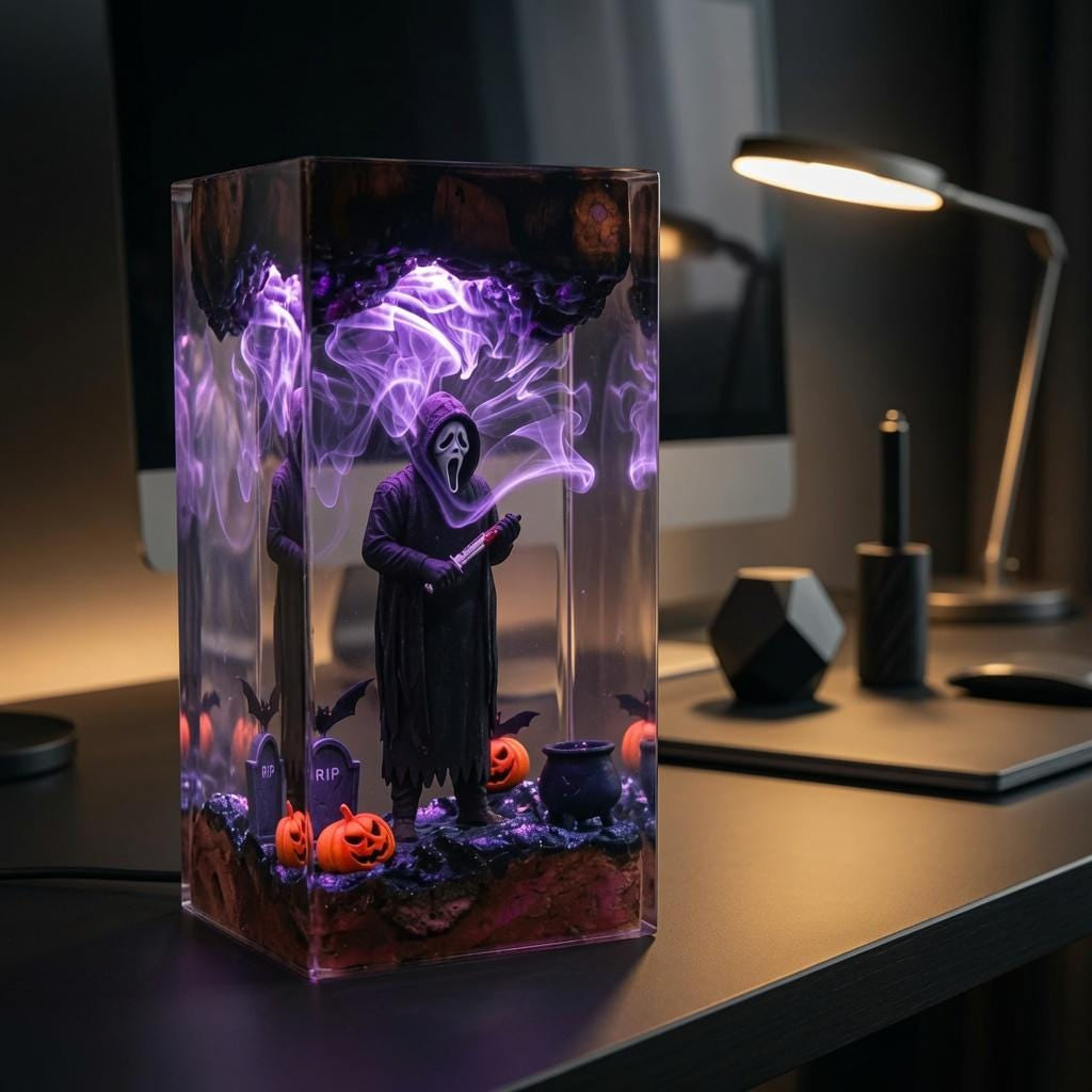 Deluxe Ghostface Scream Epoxy Resin Lamp