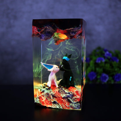 Handcrafted Espeon Umbreon Cosmic Night Light