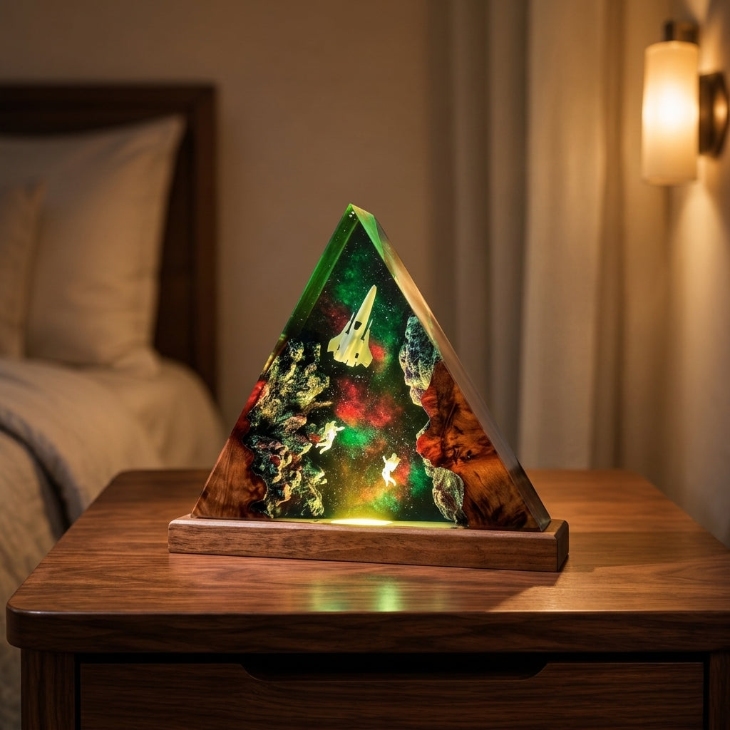 Galaxy night light - Spaceship and astronaut Lamp