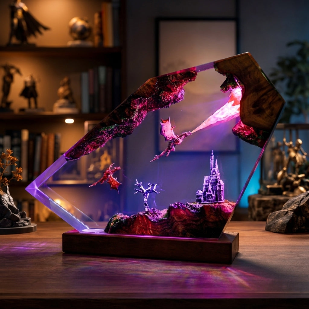Fire Dragon Night Light - Dragon sculpture lamp