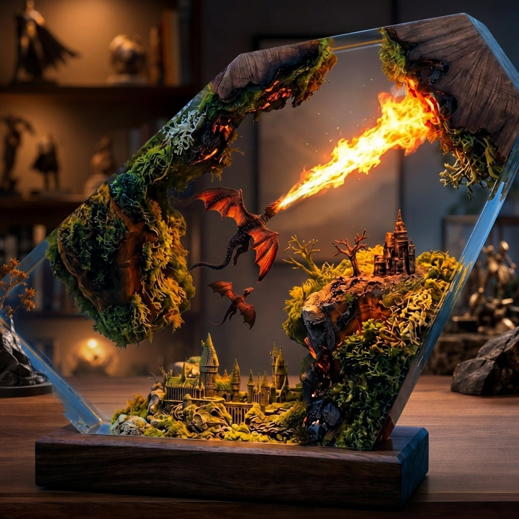 Fire Dragon Night Light - Fire Dragon sculpture