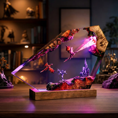 Fire Dragon Night Light - Dragon sculpture lamp