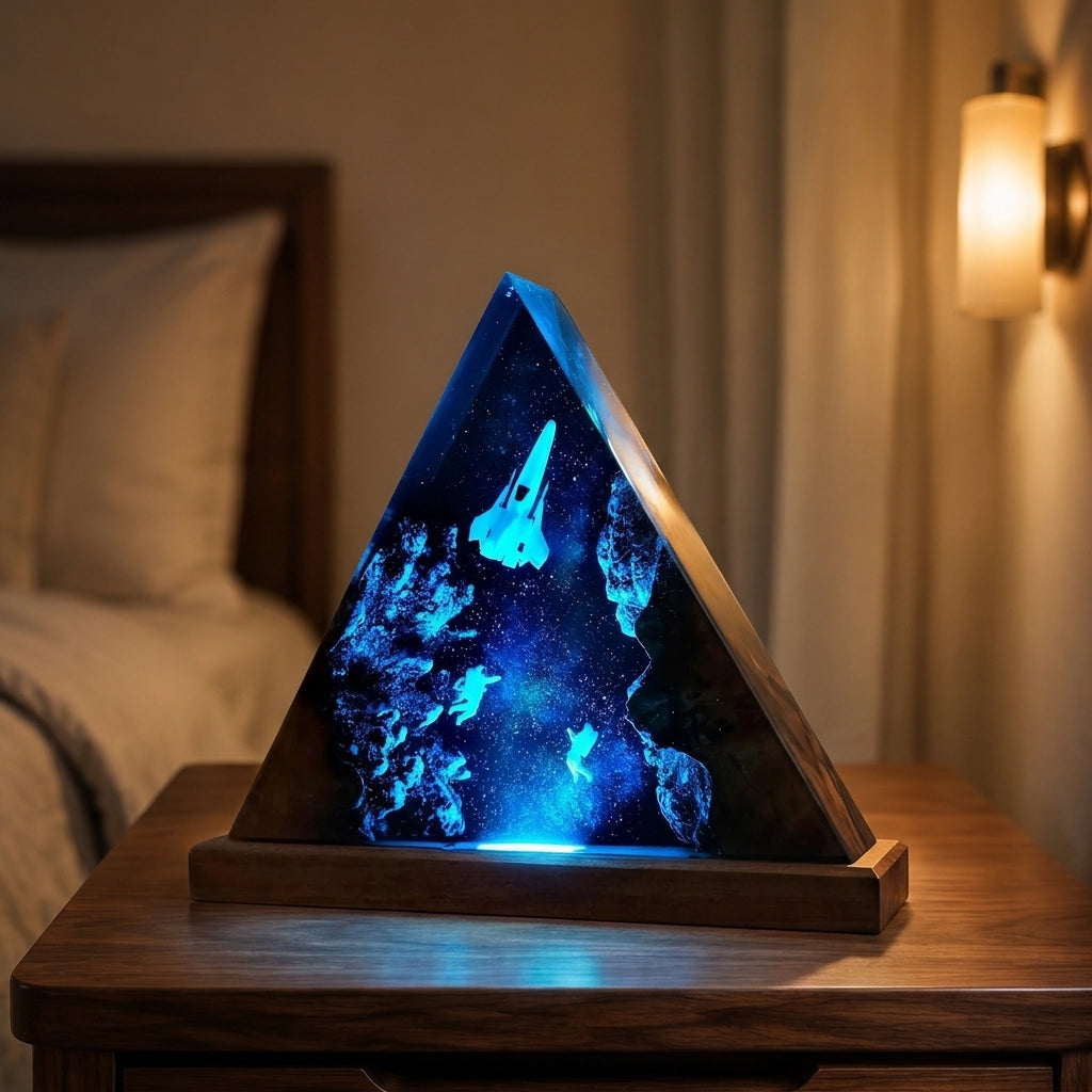 Galaxy night light - Spaceship and astronaut Lamp