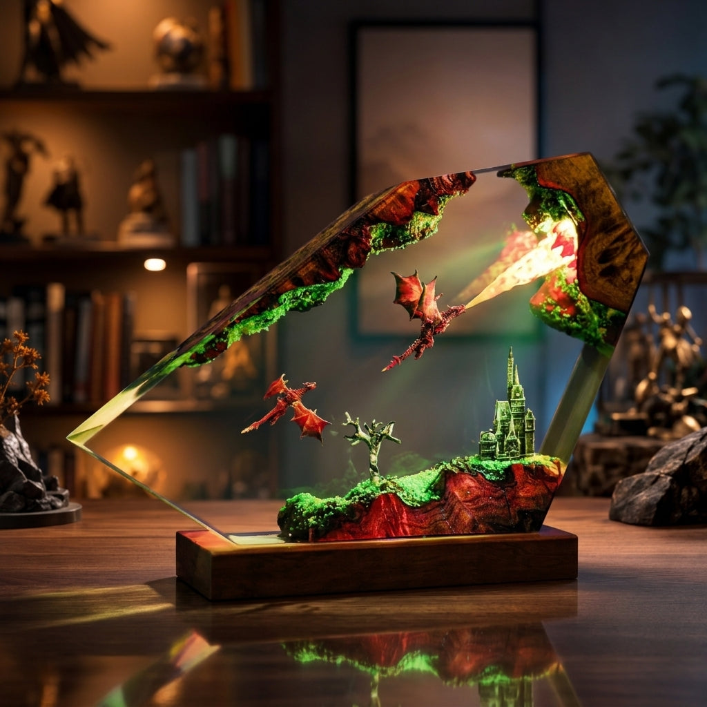 Fire Dragon Night Light - Dragon Sculptures Lamp
