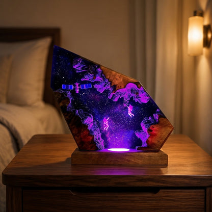 Spaceship and astronaut night light – Galaxy lamp