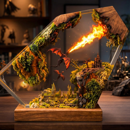 Fire Dragon Night Light - Fire Dragon sculpture