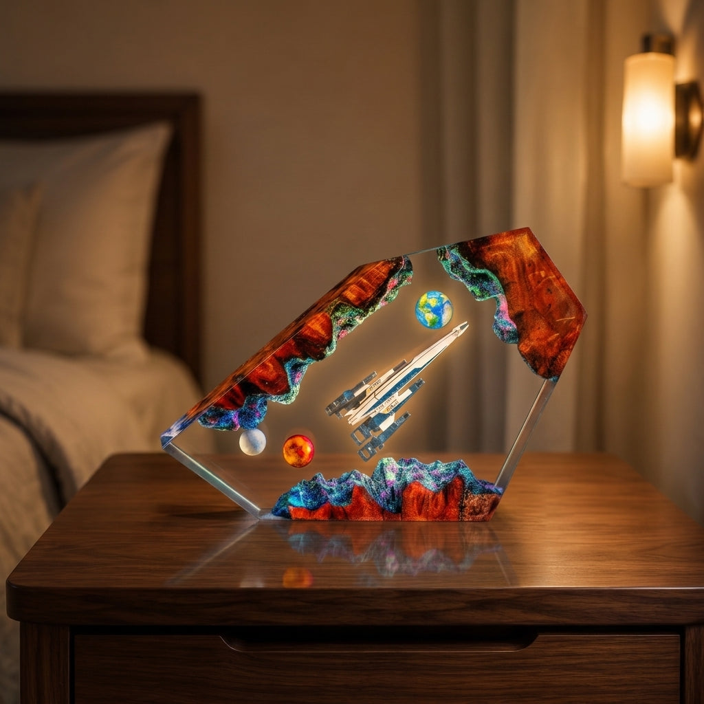 Mass Effect Inspired Resin Lamp – Legendary Starship Diorama