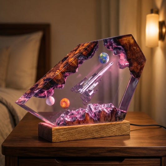 Mass Effect Inspired Resin Lamp – Legendary Starship Diorama
