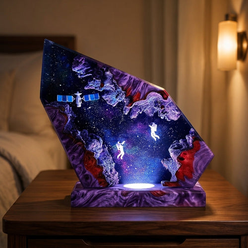 Spaceship and astronaut night light – Galaxy lamp
